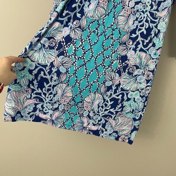 Lilly Pulitzer Bay Dress Lapis Lazuli Your Biggest Fan Size Medium - Picture 6 of 7